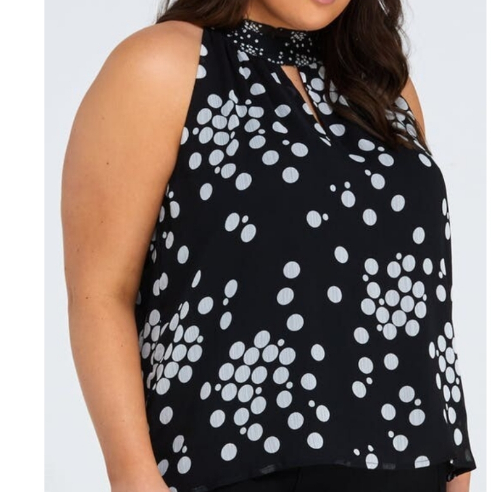 NWT Nordstrom Black and White Polka Dot Blouse